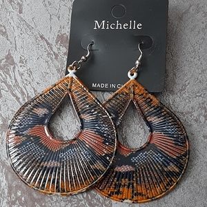 New! Brown Snake Print Earrings